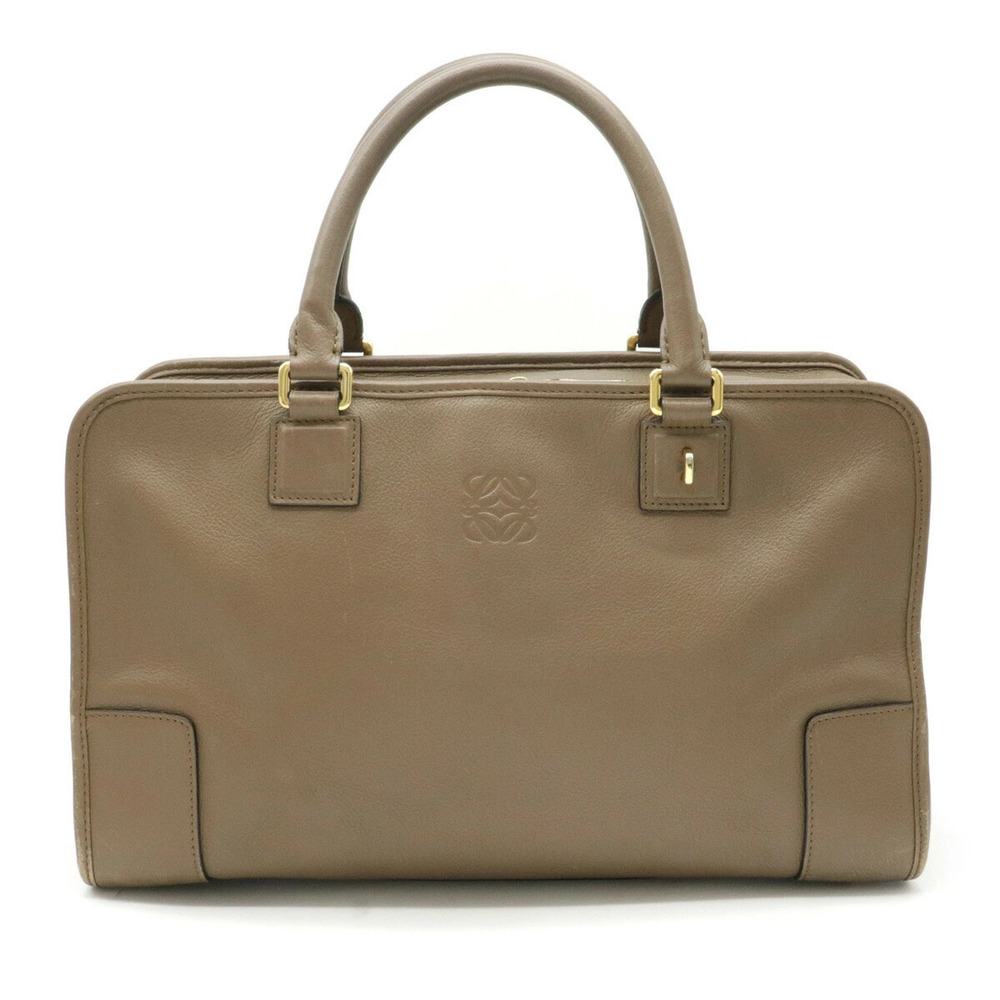 Loewe Amazona Handbag Boston Bag Leather Mocha Brown